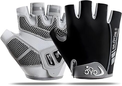 aifitbre Men's & Women's Fingerless Cycling Gloves - Gel Padded, Anti-Slip Grip for Mountain Road Bike Riding, MTB, Workout & Training, Breathable & Adjustable Biking Gloves in Saudi Arabia