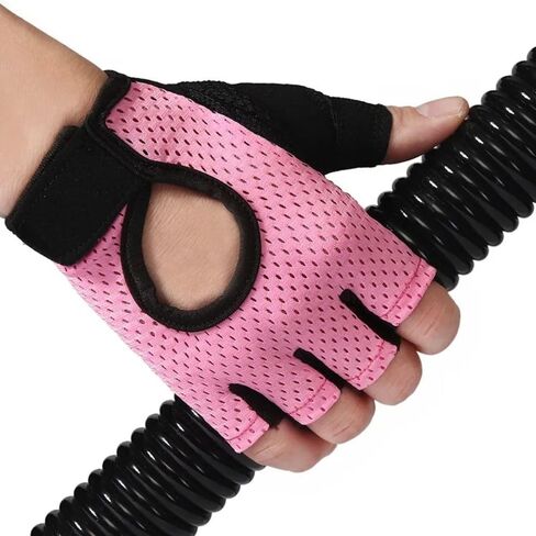 Fingerless Training Cycling Gloves Non-Slip Gym Gloves with Compression Support for Cycling & Weightlifting (Pink) in Saudi Arabia