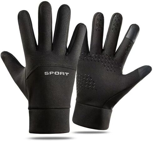 Bike Gloves for Men Women Cycling, Autumn Winter Windproof Warm Gloves, Full Finger Thickened Glove, for Biking/Running/Hiking in Saudi Arabia