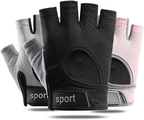 Shock-Absorbing Cycling Gloves Polyester Fitness Gloves with Anti-Slip Grip for Road Cycling & Gym Training (Grey) in Saudi Arabia