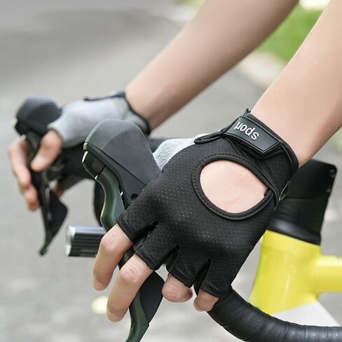 Shock-Absorbing Cycling Gloves Polyester Fitness Gloves with Anti-Slip Grip for Road Cycling & Gym Training (Grey) in Saudi Arabia
