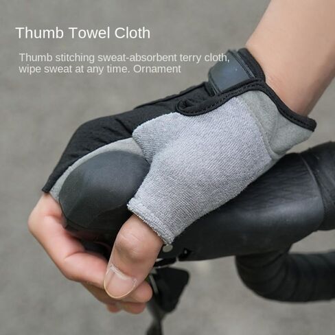 Shock-Absorbing Cycling Gloves Polyester Fitness Gloves with Anti-Slip Grip for Road Cycling & Gym Training (Grey) in Saudi Arabia