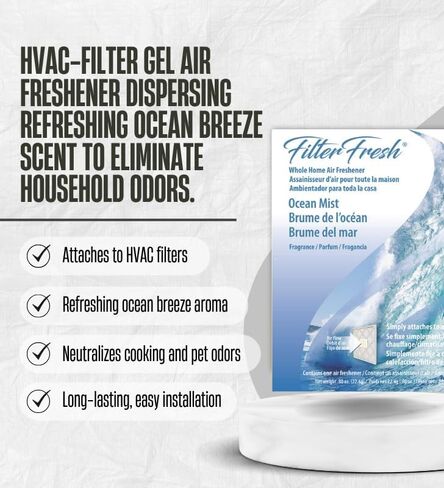 معطرات الغرفة للمنزل من مجموعة معطرات الهواء برائحة رذاذ المحيط من FilterFresh، 0.8 أونصة، مع قطعة قماش من الألياف الدقيقة - توفر انتعاشًا مستمرًا لمنزلك مع سهولة التركيب - مجموعة هدايا (5 عناصر) in Kuwait