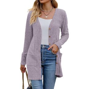 Women’s 2025 Fall Fashion Cardigan Lightweight Soft Knit Cardigan for Women Long Sleeve Open Front Coat with Pockets in Kuwait