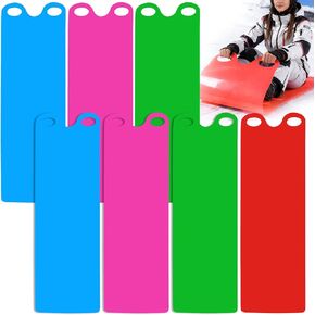 8 Pcs Large 54" Snow Sled for Adults Snowflake Slider Mat, Flexible Roll Up Sleds for Snow, Lightweight Carpet Plastic Snowboard Sled High Speed for Winter Ski Outdoor Game, 4 Colors in Kuwait