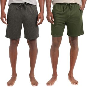 Eddie Bauer Men’s Comfort Fit Elastic Waistband with Outer Drawstring Lounge Short, 2 Pack (White,X-Large) in Kuwait