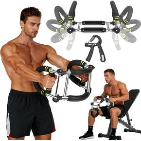 Twister Arm Trainer 9-Level Adjustable (20-270lbs) with Adjustment Tool & Mechanical Counting Grip - Chest Trainer for Men Women, Home Gym Arm Exerciser to Build Biceps, Chest & Grip Strength in Kuwait
