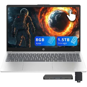 HP Laptop, 15.6-inch Full HD, AMD Ryzen 5-7520u, 8GB RAM, 512GB SSD, Windows 11, Natural Silver in Kuwait