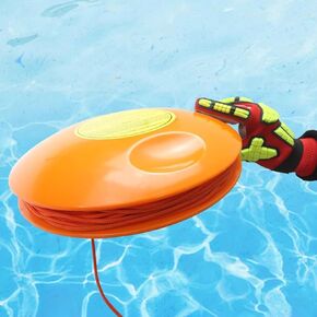 Emergency Rescue Flotation Device - Orange Throwable Disc with 40m Rope, 150kg Tensile Strength for Lifesaving & Drowning Prevention, Ideal for Boating & Water Safety in Kuwait