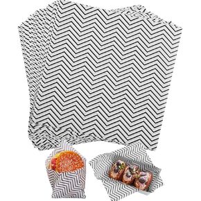 100 قطعة من ورق ديلي الشمعي المتموج من KIKISML، مقاس 7 * 7 بوصة، ورق همبرغر ورقي مقاوم للدهون من الدرجة الغذائية، بطانات سلة الطعام للساندويتشات والبرجر والبطاطا المقلية للحفلات والمهرجانات والخارجية - وردي in Kuwait