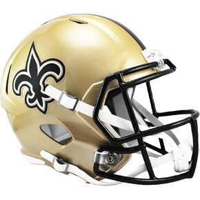 نيو أورليانز ساينتس الحالي نيو ريدل سبيد طبق الأصل خوذة كرة القدم بالحجم الكامل - خوذات NFL المتماثلة in Saudi Arabia