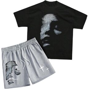 SOLY HUX Men's Short Sets Outfits Two Piece Tracksuit Short Sleeve T Shirt and Shorts Summer Sport Suit in Saudi Arabia