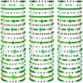 60 pcs Independence Day Bracelets Bulk 4th of July Friendship Adjustable Beaded Bracelets USA Clay Surfer Heishi Patriotic Jewelry for Women Gift Party Supplies in Saudi Arabia