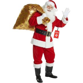 Morph Santa Claus Costume For Men - Professional Santa Suit Outfit For Adults - Holiday Party Dress Up Costume in Saudi Arabia