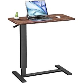Epachois Adjustable Overbed Bedside Table with Wheels, Hospital Bed Table Extra-large 31.1" x 15.3",Tray Table for Home Use, Mobile Bedside Table ,Walnut Brown in Saudi Arabia