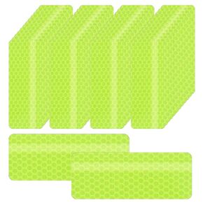 100 Pcs Reflective Stickers, Waterproof Self-Adhesive Reflective Tape Stick on Green Reflectors High Vis Stickers for Bike Helmet Car Motorcycle Night Riding Outdoor, Fluorescent Green 1.18" X 3.15" in Kuwait