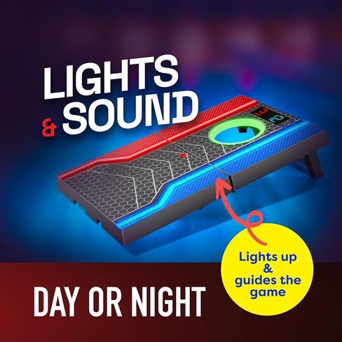 Electronic Cornhole Board Set, Auto Scoring, Incl 1 Corn Hole Board 1 Remote & 8 Bean Bags, Outdoor & Camping Games Gift Ideas, Birthday Gifts for Kids, Teens, Adults, Boys, Girls Ages 8-12+ Years Old in Saudi Arabia
