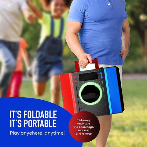 Electronic Cornhole Board Set, Auto Scoring, Incl 1 Corn Hole Board 1 Remote & 8 Bean Bags, Outdoor & Camping Games Gift Ideas, Birthday Gifts for Kids, Teens, Adults, Boys, Girls Ages 8-12+ Years Old in Saudi Arabia