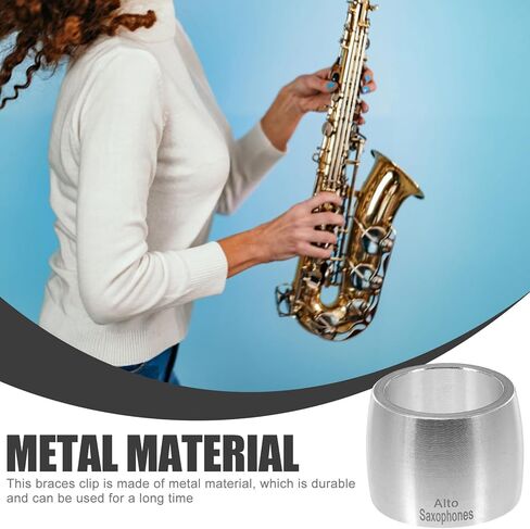 مشبك قصب معدني من Veemoon Alto Saxophone لأجزاء الساكسفون مع مشبك تثبيت، ملحق احترافي ألتو ساكس لأدوات الرياح in Kuwait