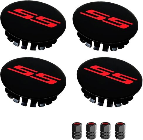 4PCS RS Wheel Center Cap Hub Cover and 4PCS RS Tire Valve Caps Compatible with Camaro Equinox Cruze Malibu Trax 59mm (RS-2) in Kuwait
