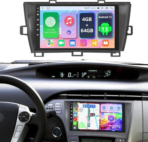 Android 13 Car Radio for Toyota Highlander2008 2009 2010 2011 2012 2013,4+64GB,10.2Inch IPS Touch Screen Highlander stereo with Wireless CarPlay & Android Auto, Bluetooth/WiFi/GPS/FM/SWC+Backup Camera in Kuwait