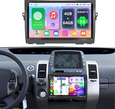Android 13 Car Radio for Toyota Highlander2008 2009 2010 2011 2012 2013،4+64GB ، 10.2inch IPS Touch Screen Highlander Stereo مع Carplay و Android Auto ، Bluetooth/WiFi/GPS/FM/SWC+كاميرا احتياطية in Kuwait
