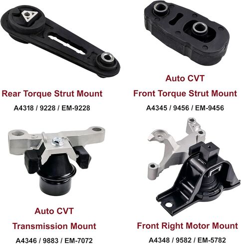 Engine Mount Set of 4 Compatible with Nissan Sentra 2.0L 2007 2008 2009 2010 2011 Automatic CVT Replace A4348HY A4345 A4318 A4346 Front Rear in Saudi Arabia