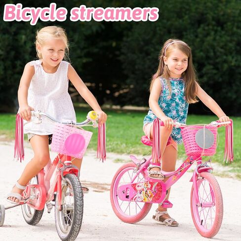 Yuanan Bike Streamers Bike Tassels for Kids, Pink Bikes Tassels, 1 Pair Kids Bikes Accessories for Scooter Bicycle Tricycle Balance Handlebar Streamers Decorations Bikess Tassel for Girls in Saudi Arabia
