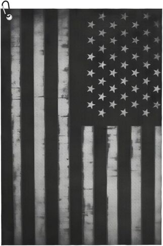 FCYDMN Black American Flag Golf Towel 24×16 Inches Quick Dry Funny Golf Towel with Carabiner Clip Absorbent Microfiber Waffle in Saudi Arabia