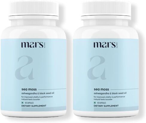 المريخ من GHC Surge Natural Sea Moss Caps (60N) | معبأة بـ 84 معدنًا | مدعم بزيت الحبة السوداء | شركة الصحة الجيدة in Kuwait