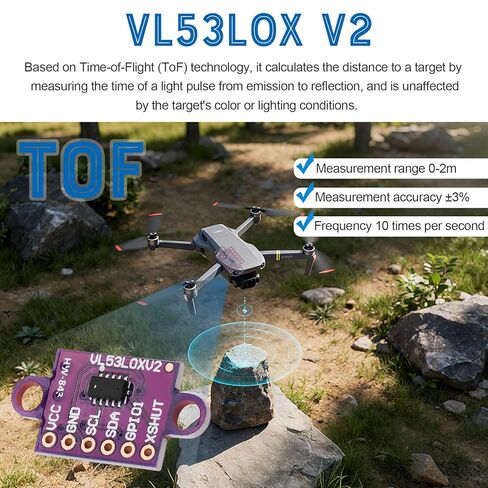 3 قطعة VL53L0X وقت الرحلة (ToF) 940nm الليزر تتراوح الاستشعار اندلاع GY-VL53L0XV2 وحدة قياس المسافة IIC واجهة الاتصالات in Kuwait