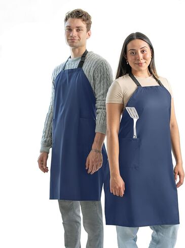 مريلة مقاومة للماء للرجال والنساء - جيبان - أزرق - مآزر عمل متعددة الأغراض مقاس 35 بوصة لغسل الأطباق وتزيين الكلاب والتنظيف - مريلة غسالة أطباق بلاستيكية شديدة التحمل - مريلة مطبخ مقاومة للماء in Kuwait