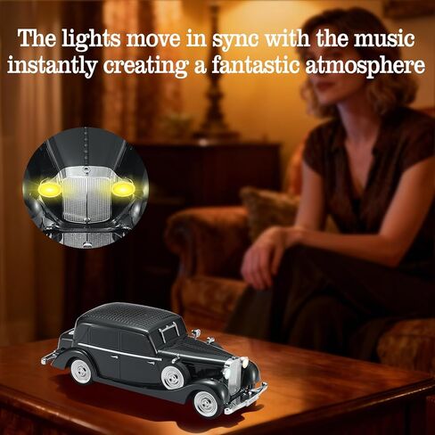 WSTER Vintage Car Bluetooth Speaker, Retro Classic Model with Powerful Sound, Built-in Mic, TWS Dual Pairing, Multi-Interface Output, Portable Wireless Outdoor Speaker for Parties & Beach (Black) in Saudi Arabia