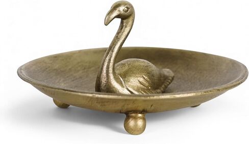 NIKKY HOME Vintage Gold Ring Holder Jewelry Dish, Good Luck Elephant Trinket Display Decorative Metal Tray Bowl Classy Birthday Christmas Gifts for Women in Kuwait