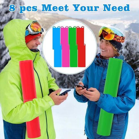 8 Pcs Large 54" Snow Sled for Adults Snowflake Slider Mat, Flexible Roll Up Sleds for Snow, Lightweight Carpet Plastic Snowboard Sled High Speed for Winter Ski Outdoor Game, 4 Colors in Kuwait