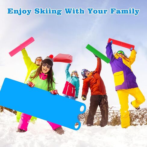 8 Pcs Large 54" Snow Sled for Adults Snowflake Slider Mat, Flexible Roll Up Sleds for Snow, Lightweight Carpet Plastic Snowboard Sled High Speed for Winter Ski Outdoor Game, 4 Colors in Kuwait