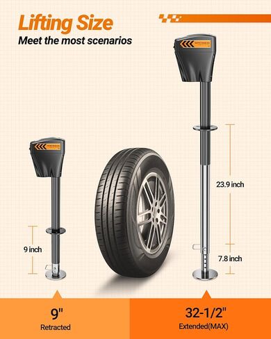 مقبس مقطورة كهربائي SEALIGHT 7500LB، مقبس لسان كهربائي عالي التحمل RV، 9.84 بوصة - 33.85 بوصة مقبس لسان كهربائي مقاوم للماء لمقطورة على شكل حرف A، ومقطورة المرافق، RV، 12 فولت تيار مستمر وإضاءة LED in Saudi Arabia