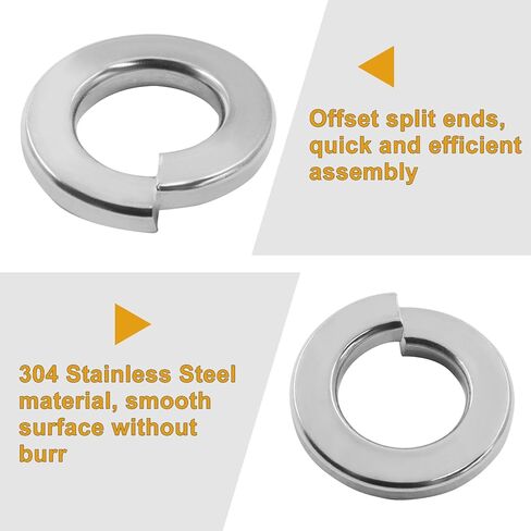 Hordion 50PCS 3/8" Split Lock Washer, Stainless Steel Spring Lock Washer in Saudi Arabia