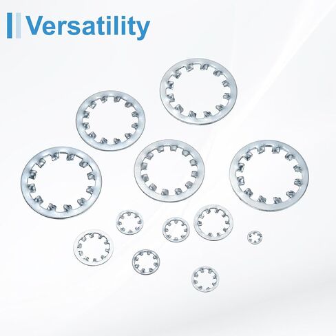 uxcell 10Pcs 5/8 Internal Tooth Lock Washer, 304 Stainless Steel Multi-Tooth Star Washer Locking Fastener, Silver Tone in Saudi Arabia