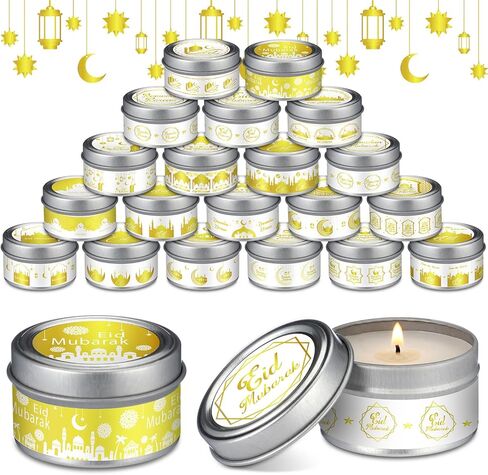 MTLE 20 PCS عيد مبارك شموع رمضان شموع معطرة هدية للمسلمين ، شموع الله الإسلامية للتأمل ، رائحة شموع شمعية واحدة من الشمع لحفلات حفلات الزفاف العائلية لوازم حفلة in Kuwait