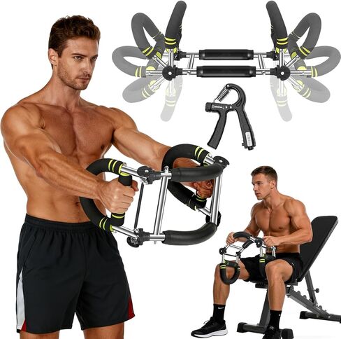 Twister Arm Trainer 9-Level Adjustable (20-270lbs) with Adjustment Tool & Mechanical Counting Grip - Chest Trainer for Men Women, Home Gym Arm Exerciser to Build Biceps, Chest & Grip Strength in Kuwait