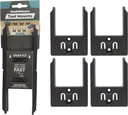 StealthMounts Tool Holder Compatible with Makita 40V XGT (4 Pack) - Black | StealthMounts Tool Mounts | Made in The UK in Saudi Arabia