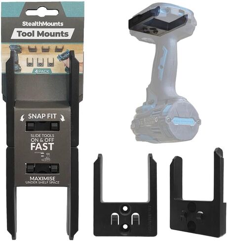 StealthMounts Tool Holder Compatible with Makita 40V XGT (4 Pack) - Black | StealthMounts Tool Mounts | Made in The UK in Saudi Arabia