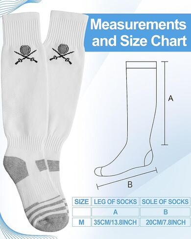 Glitopper 5 Pairs Fencing Socks for Teen Boys Epee Gear and Foil White Cotton Knee High Socks Comfortable Support Athletic Stockings for Youth in Kuwait