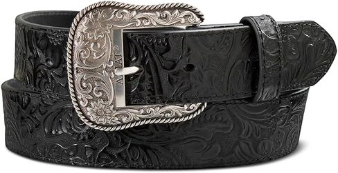 ARIAT Women's Floral Design Leather Belt w/Antique Silver Buckle in Saudi Arabia