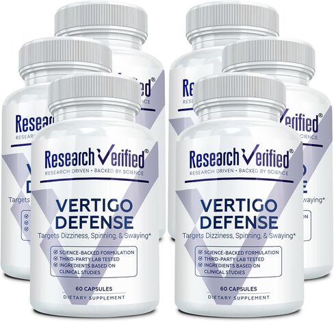 Research Verified Vertigo Defense - Soothe Symptoms and Support Inner Ear Balance - Vitamin D3, Ginger, Ginkgo Biloba, BioPerine - 60 Capsules in Saudi Arabia
