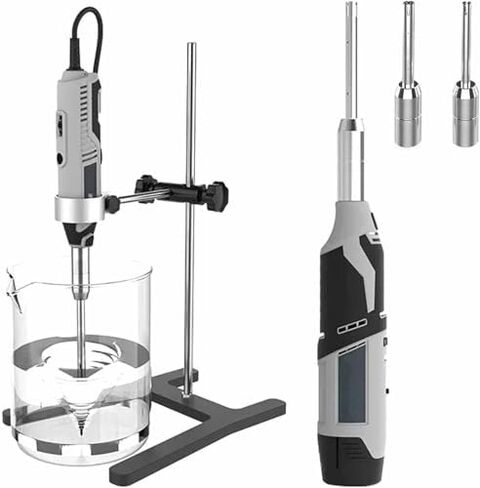 High-Speed Lab Homogenizer 5000-35000rpm, Handheld Emulsifier with Stand, Stainless Steel Probe for Cosmetic Lotion & Laboratory Use, Includes 10mm & 6mm Attachments in Kuwait
