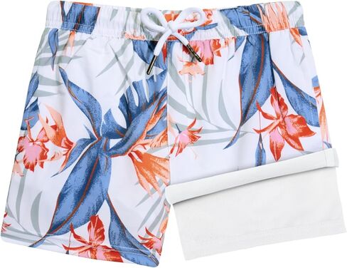BRISIRA Boys Swim Trunks Swim Shorts with Compression Liner Stretch Bathing Suit Swimsuit Toddler Kids Youth Teen Quick Dry in Saudi Arabia