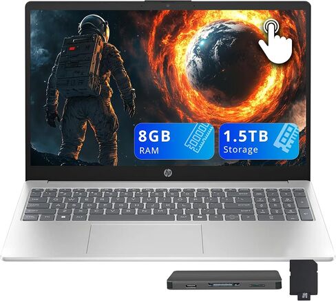 HP Laptop, 15.6-inch Full HD, AMD Ryzen 5-7520u, 8GB RAM, 512GB SSD, Windows 11, Natural Silver in Saudi Arabia