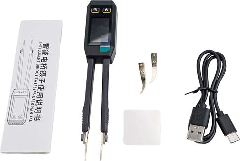 ملاقط LCR رقمية LCR-ST1 مع شاشة ملونة مقاس 1.14 بوصة، اختبار 3 ترددات (100 هرتز/1 كيلو هرتز/10 كيلو هرتز)، قابلة لإعادة الشحن عبر النوع C، لاختبار المكونات، لمقاومات/مكثفات SMD in Kuwait